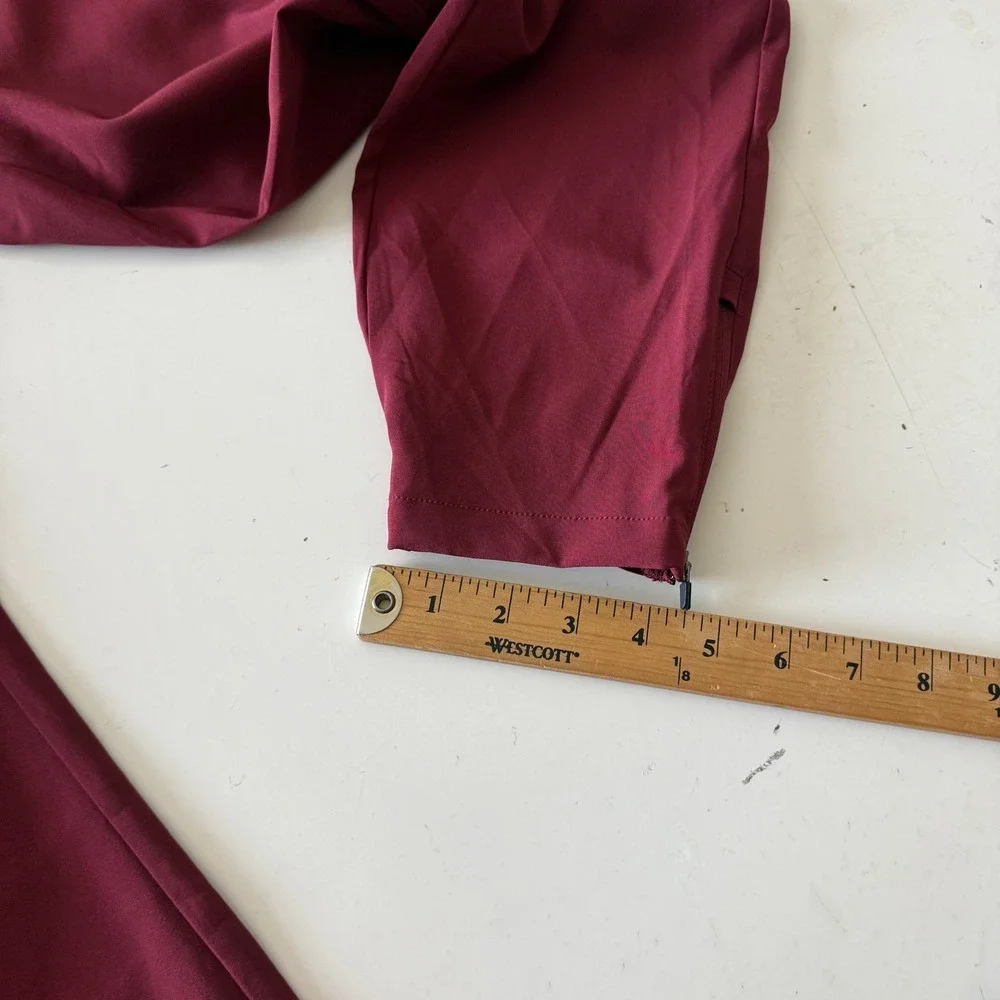 Primo Golf Joggers Mens 31 Short Burgundy Maroon Tapered Ankle Zip Performance